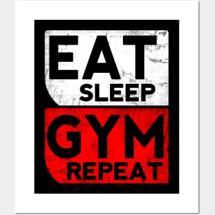 Eat Sleep Gym Repeat Posters and Art